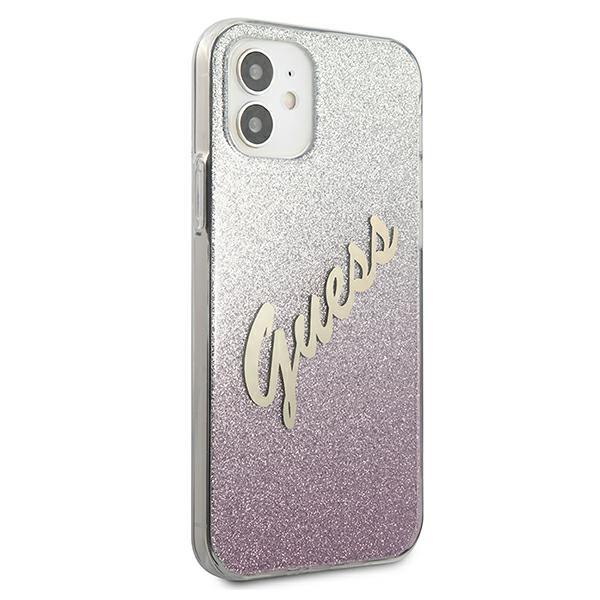 Guess Guhcp12Spcuglspi Iphone 12 Mini5,4 Różowy/Pink Hardcase Glitter Gradient Script