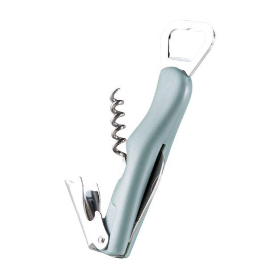 3 in 1 Wine Opener, Portable Beer Cap Lifter And Foil Cutter, Lever Corkscrew with Non Slip Handle, Stainless Steel Worm, Kitchen Bar Tool