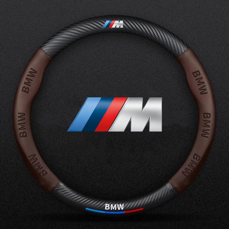 Car Anti-slip Carbon Fiber Steering Wheel Cover For BMW E46 E39 E60 E90 E91 E36 E70 E87 G05 F01 F10 F20 F30 X1 X2 X3 X4 X5 X6 X7 PI1