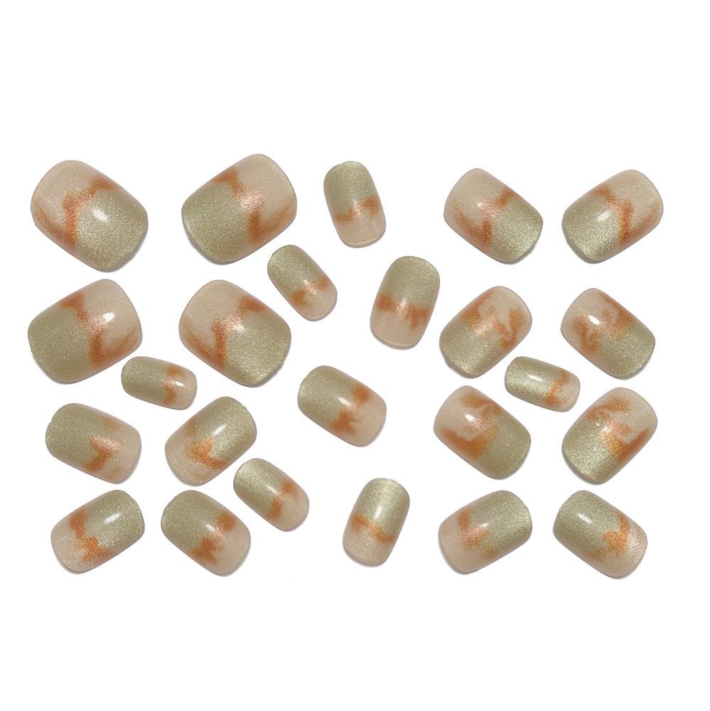 Brown Gradient Nail Art Stickers for Autumn/Winter - Simple, Elegant, Whitening Style Wearable Tips
