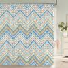 Simple Geometric Pattern Fabric Shower Curtain Bathroom Curtains Stripes Mosaic Bath Screen Waterproof Polyester With 12 Hooks