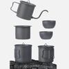 Camping-Kessel Titan-Teegeschirr Ultraleichter tragbarer Camping-Kessel & Teekanne mit Tassen für Outdoor-Reisen