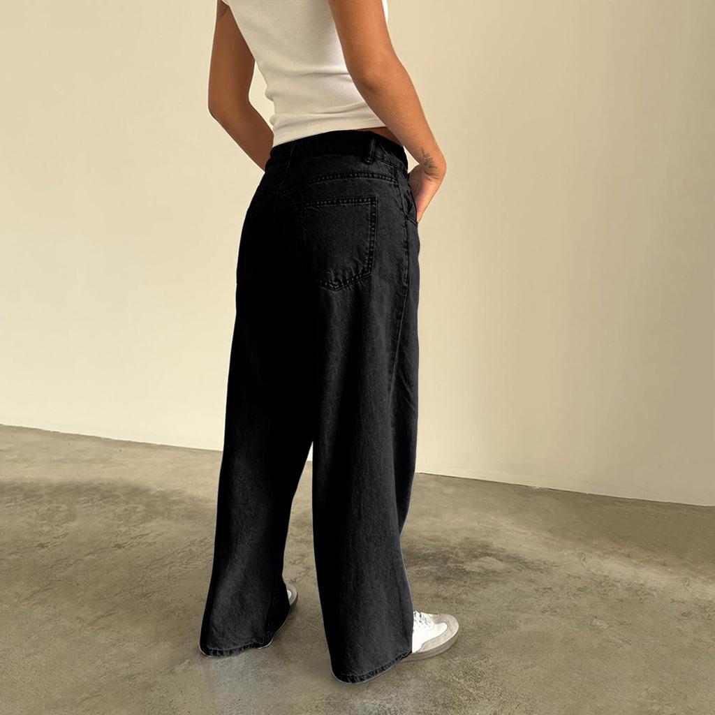 Women's Color Jeans Loose Casual Straight Leg Wide Leg Pants