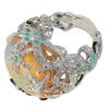 Vintage Starfish Faux Rhinestone Banquet Jewelry Opal Party Gift Finger Ring