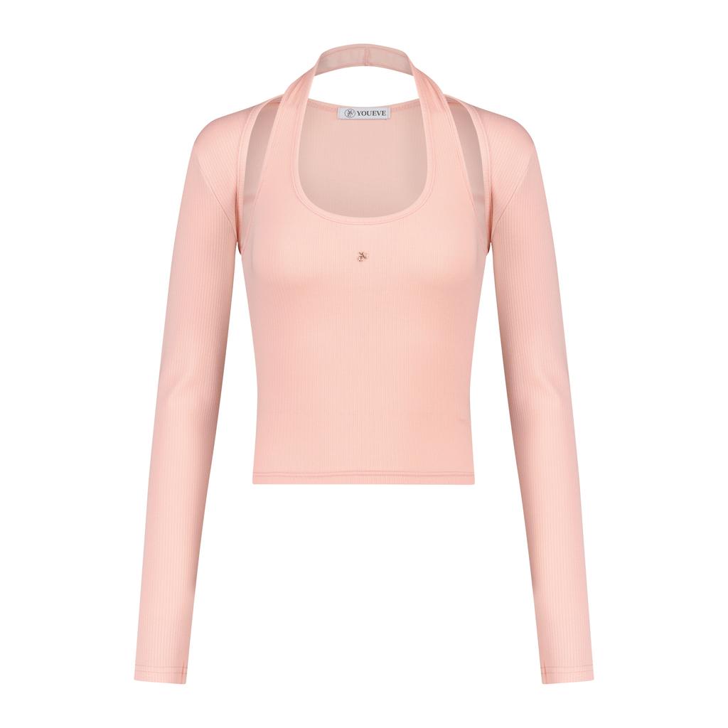 Yuibeu Modal Logo Halterneck Bolero Pink