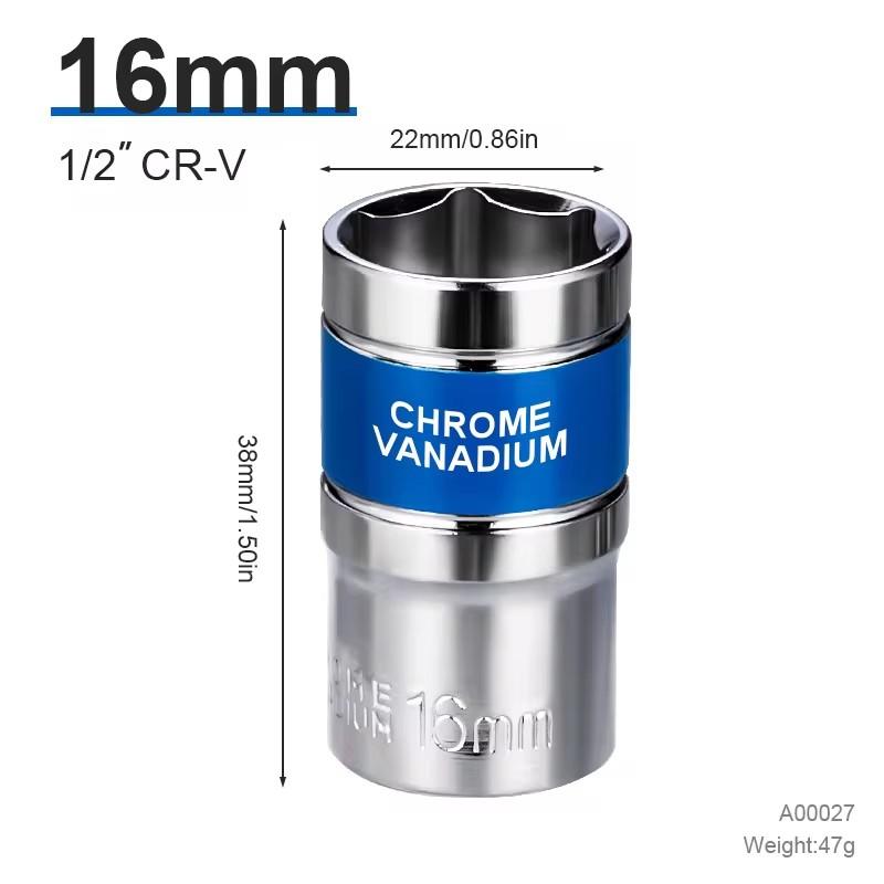 8-32mm 1/2" Drive Deep Impact Socket Set Drive Metric Wrench Socket Deep Impact Socket Pneumatic Wrench Head Tire Removal Tools