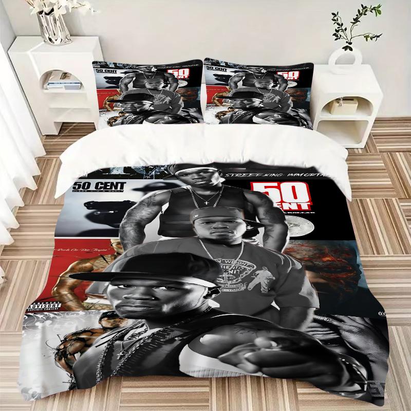 3Pcs 50 Cent Street Immortal Album Artwork Bedding Sets For All Sizes New 3D Printed Bed Cover Comforter Duvet Cover Pillowcase Bedroom Decoration