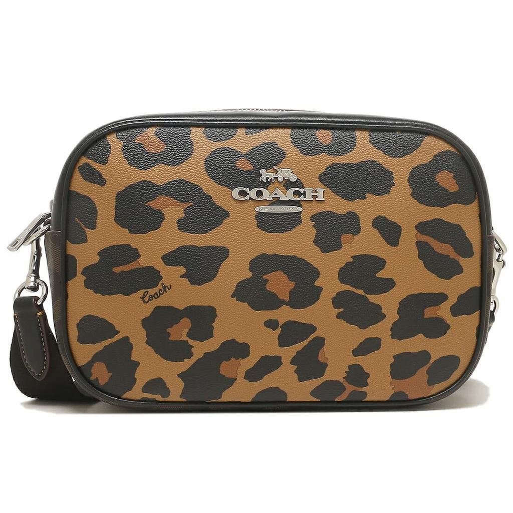 Outlet Schultertasche Signature Kameratasche Leopardenmuster Braun Schwarz CC759 SVMU4 [Coach] Damen [Artikel]