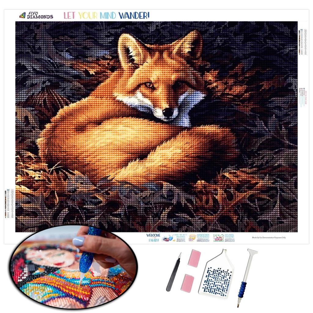 5d Diamond Painting Full Diamond Round/square Landscape Diamond Embroidery Animal Fox Picture Rhinestone Animal Mosaic Wall Art
