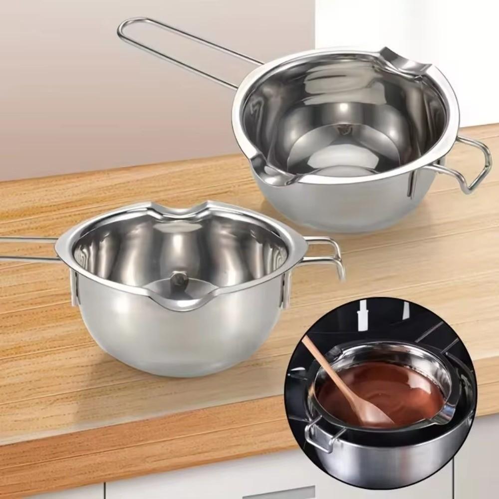 400/600ml Candle Wax Melting Boiler Pot Melting Chocolate Heat Resistant Handle Candle Making Supplies Stainless Steel Bowl