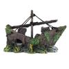 Resin Pirate Ship Decor Creative Chic Beautiful Wreck Ship Landscaping Ship Decoration Accessories for Waterscape Cave