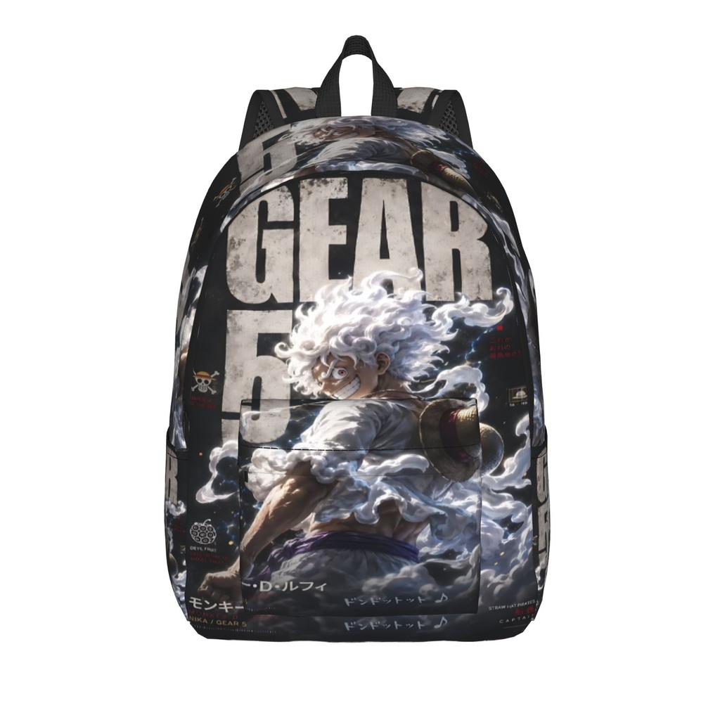 Fashion One Piece Anime LUFFY Gear 5 Backpack Mochilas Adjustable Strap For Work Office Large Capacity Rucksack