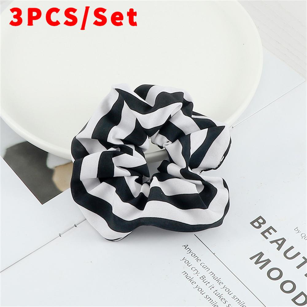 

3 шт./набор Эластичные резинки для волос Классическая полоска Резинка Завязка Аксессуары для волос Резинка для девочек Женщин Держатель для хвостика Повседневный головной убор 3PCS