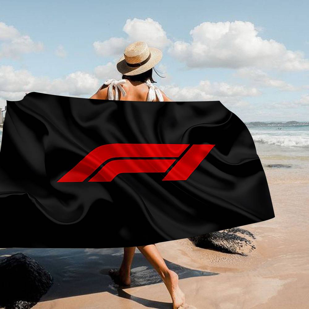 

F-F1 Logo Microfiber Printed Beach Towel Mountain Climbing Yoga Beach Swimming Running Absorbent Soft Towel W65*H115(CM)