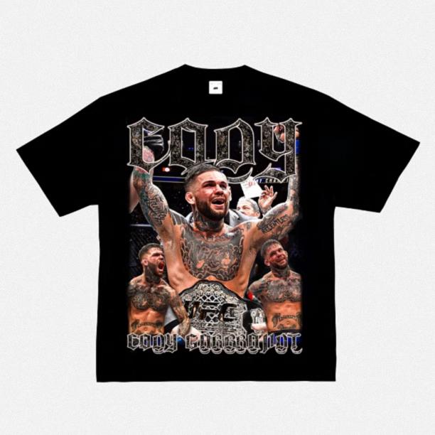 2025 New Fashion 100% Cotton Men T-shirt Fight Y2k Printing Short Sleeve American Retro Small Neckline Fighting Top Retro Top