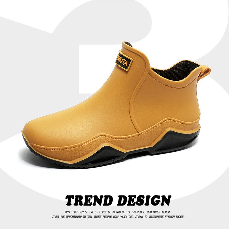 Water Shoes Popular Japanese and Korean Short Rain Shoes Men and Women Couples Soft-soled Non-slip Rain Boots Waterproof Glue Shoe Cover Shoes