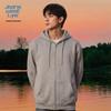 Jeanswest Men's Solid Heavyweight Hooded Zip-Up Sweatshirt