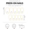 Medium Length Ballerina False Nail Square Head T-shape Nail Tips Fashion French Fake Nails  Women