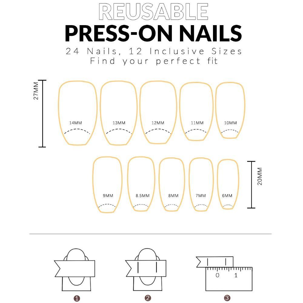 Medium Length Ballerina False Nail Square Head T-shape Nail Tips Fashion French Fake Nails  Women