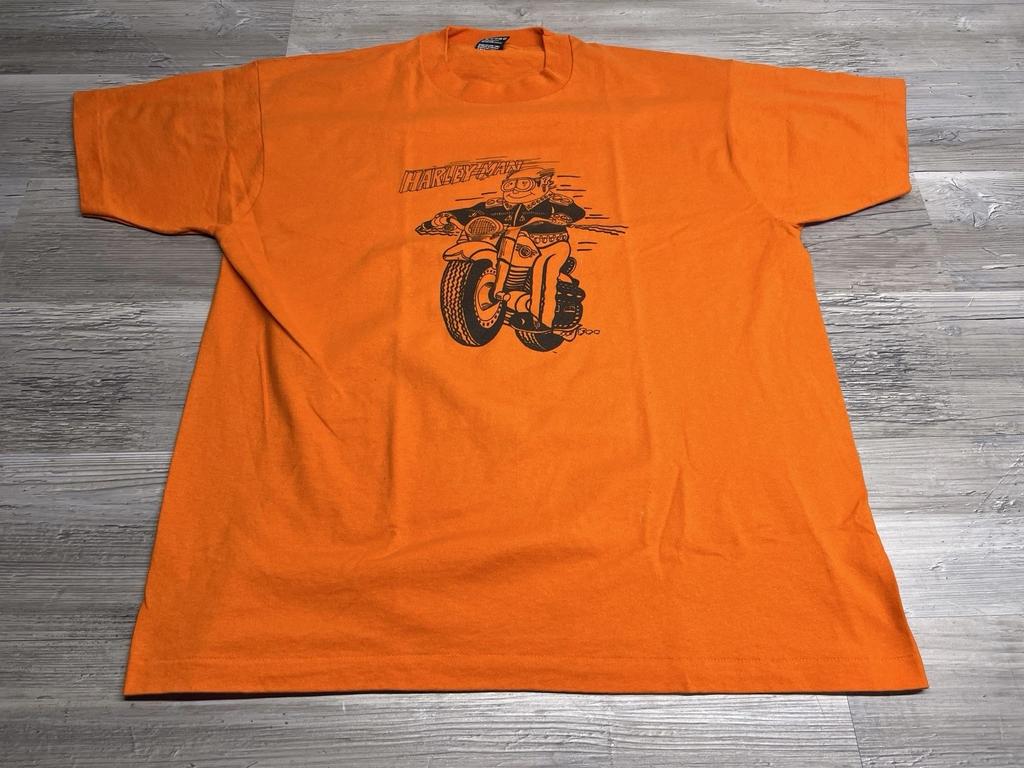 Vintage 90s Funny Biker T-Shirt Harley Man Cartoon Single Stitch Screen Stars XL