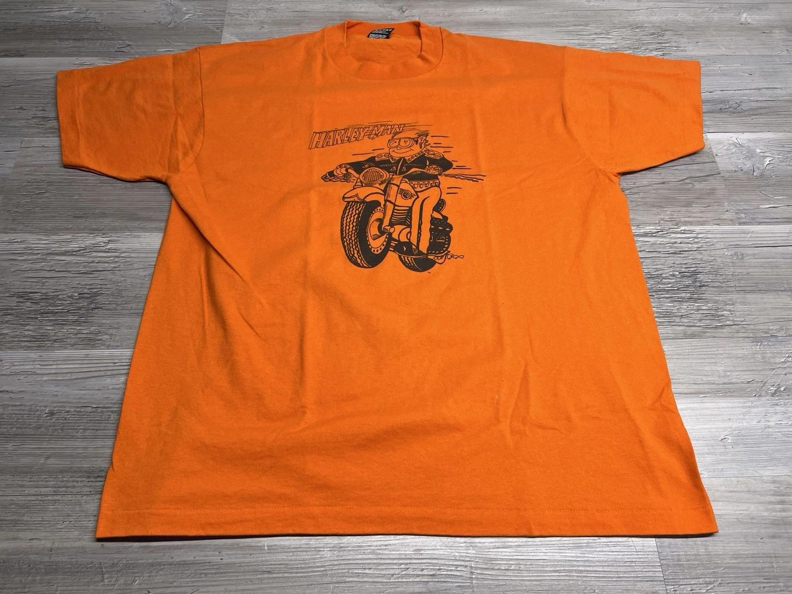 

Vintage 90s Funny Biker T-Shirt Harley Man Cartoon Single Stitch Screen Stars XL 2XL