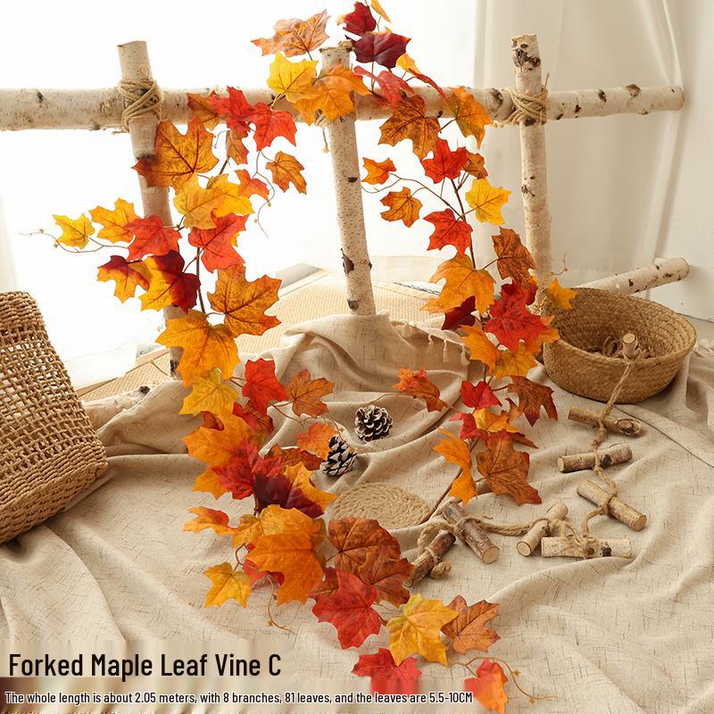 Artificial Red Maple Leaves for Indoor/Outdoor Decor and Landscaping