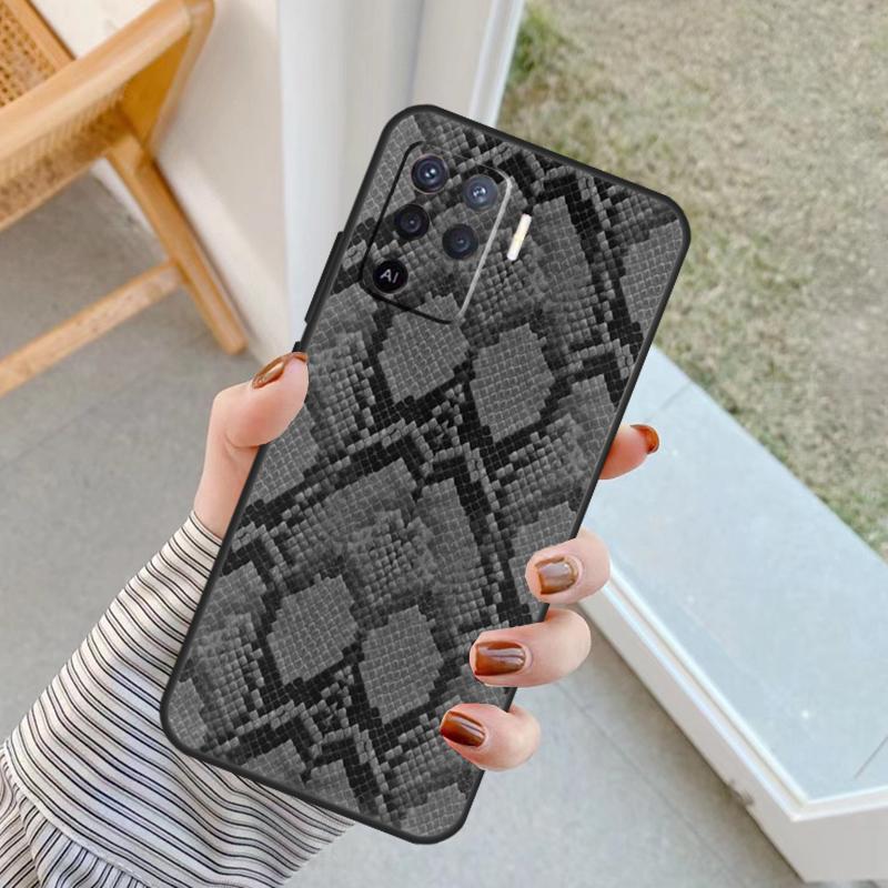 Snake Skin Case For Oppo A60 A80 A40 A17 A57 A77 A74 A54 A94 A78 A98 A18 A38 A58 A96 A76 A16 A15 A5 Pro
