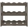 VidaXL Bottle Rack for 12 Bottles Grey Solid Pine Wood 373377