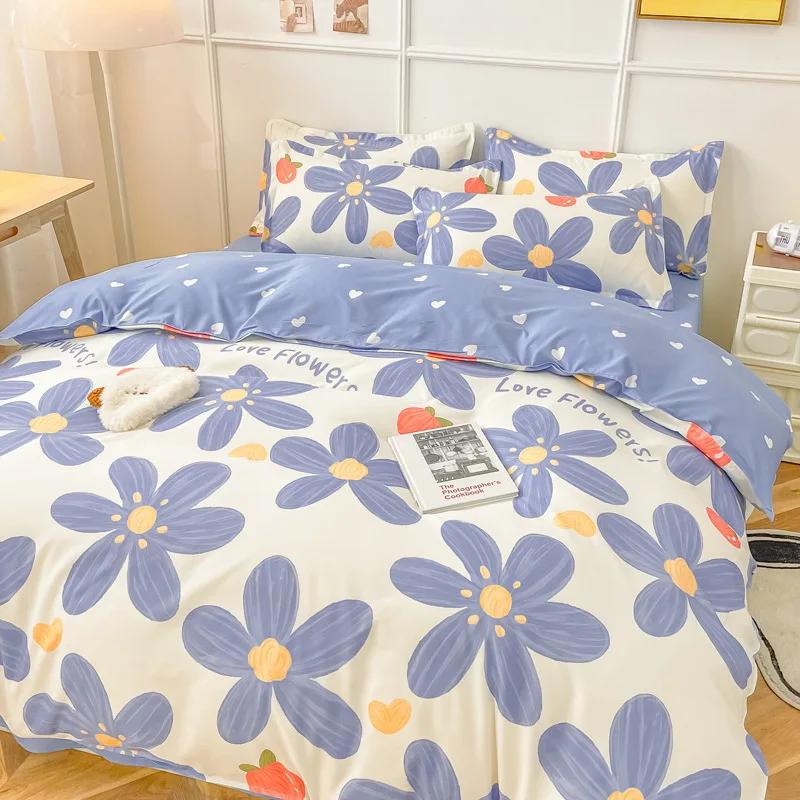 Strawberry Bedding Set Double Sheet Soft 3/4pcs Bed Sheet Set Duvet Cover Queen King Size Comforter Sets For Home For Child