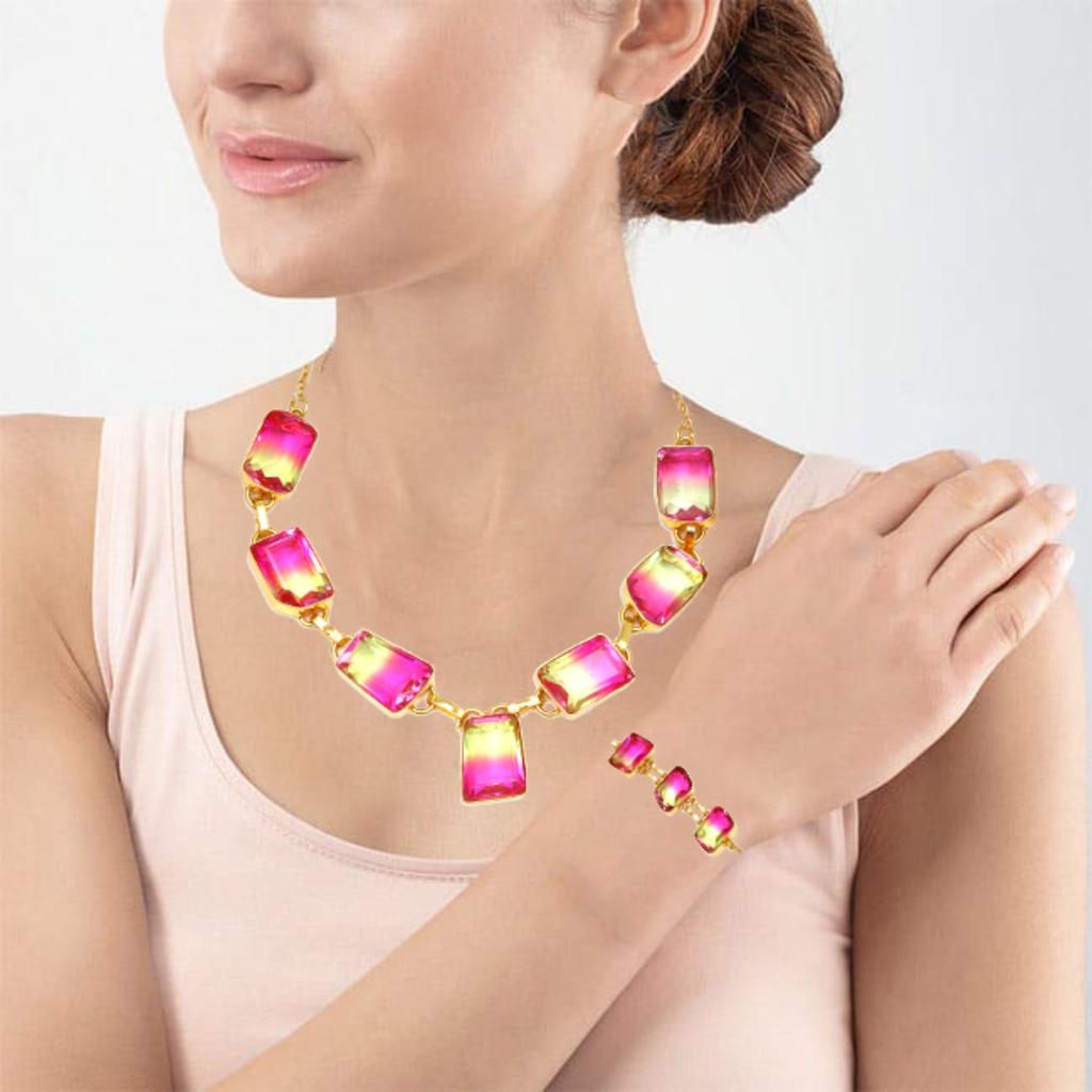 Bio-Tourmulian 14 Ct Gold Plated Jewelry Necklace Bracelets18-20''