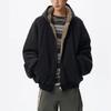 Unisex Winter Reversible Fleece-Lined Hooded Cotton Jacket