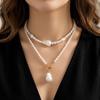European & American Multi-layer Irregular Pearl Choker Necklace Set