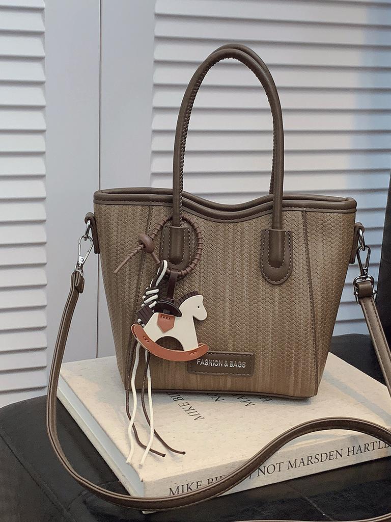 Premium sense contrasting color bucket bag temperament women's summer commuting leisure tide single shoulder oblique span bag