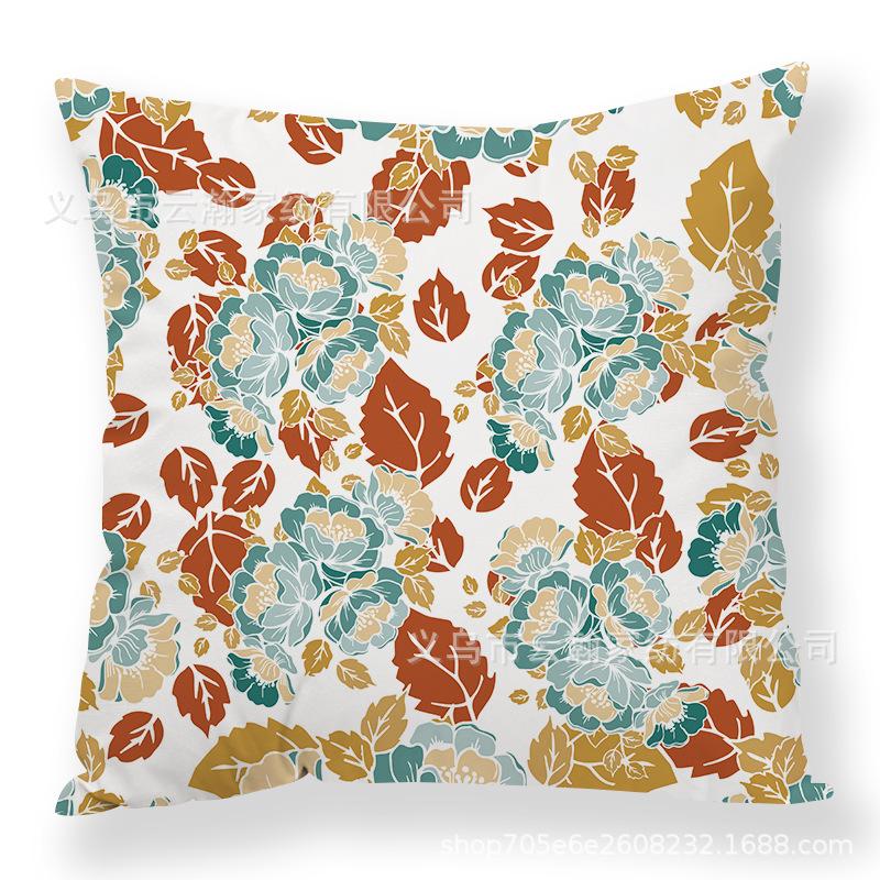 Art Flower Pillow Creative Car Sofa Cushion Digital Print Pillow Cover