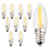 10Pcs E12 Long Filament Small LED Light Bulbs Dimmable Lamp 1.5W AC110V for Home Lighting