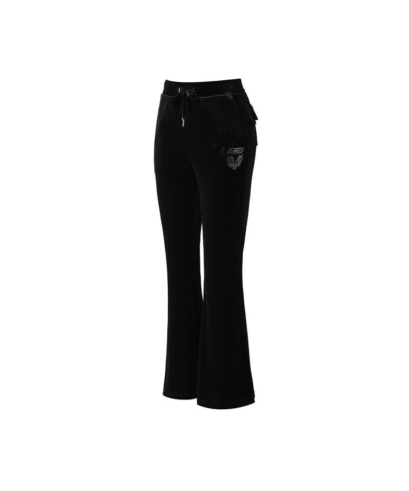 BORN TO WIN W Double B Velvet Boots Cut Pants [Black]