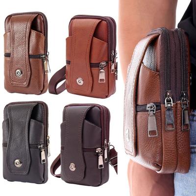 Helpful Fanny Pouch with Pockets Faux Leather Wear-resistant
