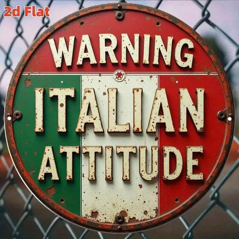 

Metal Wall Art Vintage Italian Bar Attitude Round Home Decor