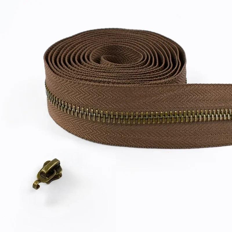 1/2/3/5M Meetee 5# Rollen-Metallreißverschlüsse mit Schiebern Tasche Schuhe Jacke Dekor Verschluss Reißverschluss nach Metern DIY Reparatur Nähzubehör