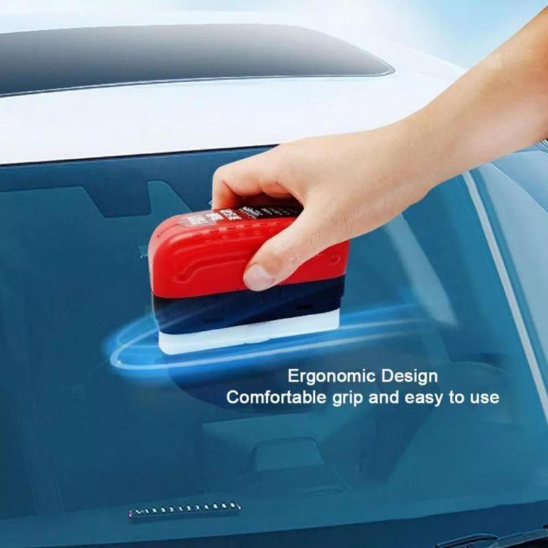 Car Glass Oil Film Remover Automotive Glass Sponge Cleaning Brush Front Inner Windshield Glass Oil Film Cleaner For Car Cleaning