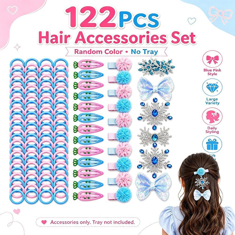 Soft Elastic Girls Hair Accessories Set Glitter Bow Girls Hair Bands Kids Girls