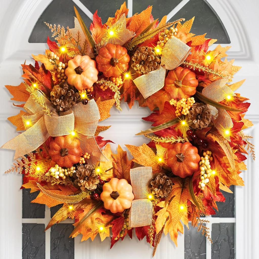 Fall Wreath - Fall Wreaths For Front Door Used  Thanksgiving With Home Party Fall Garland Decoration