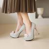 Sexy Super High Heels Women Platform Pumps Polka dot Bow Party Dress Shoes Woman Elegant Wedding Shoes Female 12cm Stilettos