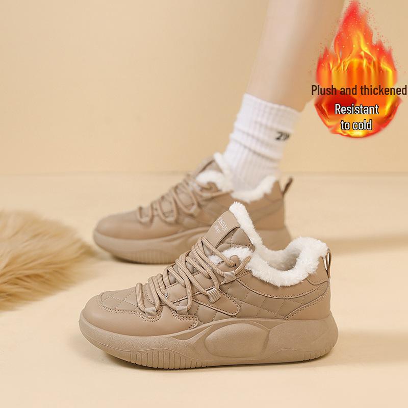 All-Black Women's Cushioned Walking Shoes: Non-Slip, Warm, and Cozy for Fall/Winter.