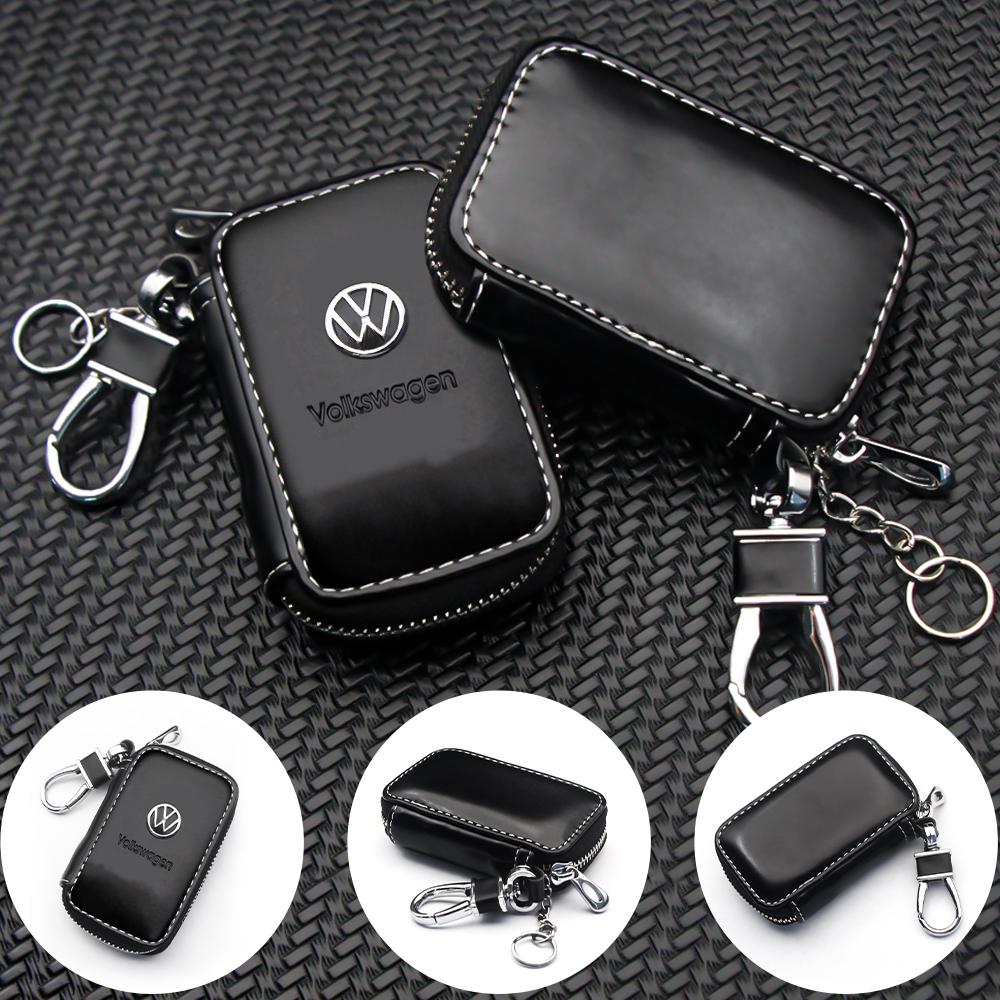 Leder Autoschlüsselhülle Schutz Auto Schlüssel Tasche Schlüsselanhänger Abdeckung für VW Polo Touareg Tiguan Golf T3 T6 T5 B7 B5 Touran Passat Käfer