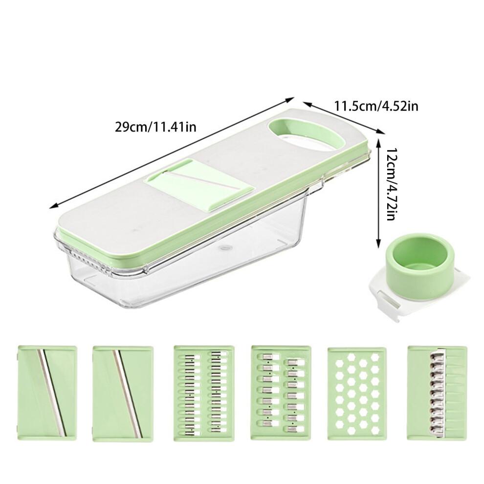 7-in-1 Adjustable Vegetable Slicer, Stainless Steel Kitchen Grater & Cucumber Slicer – Compatible with All Standard Cutting Boards