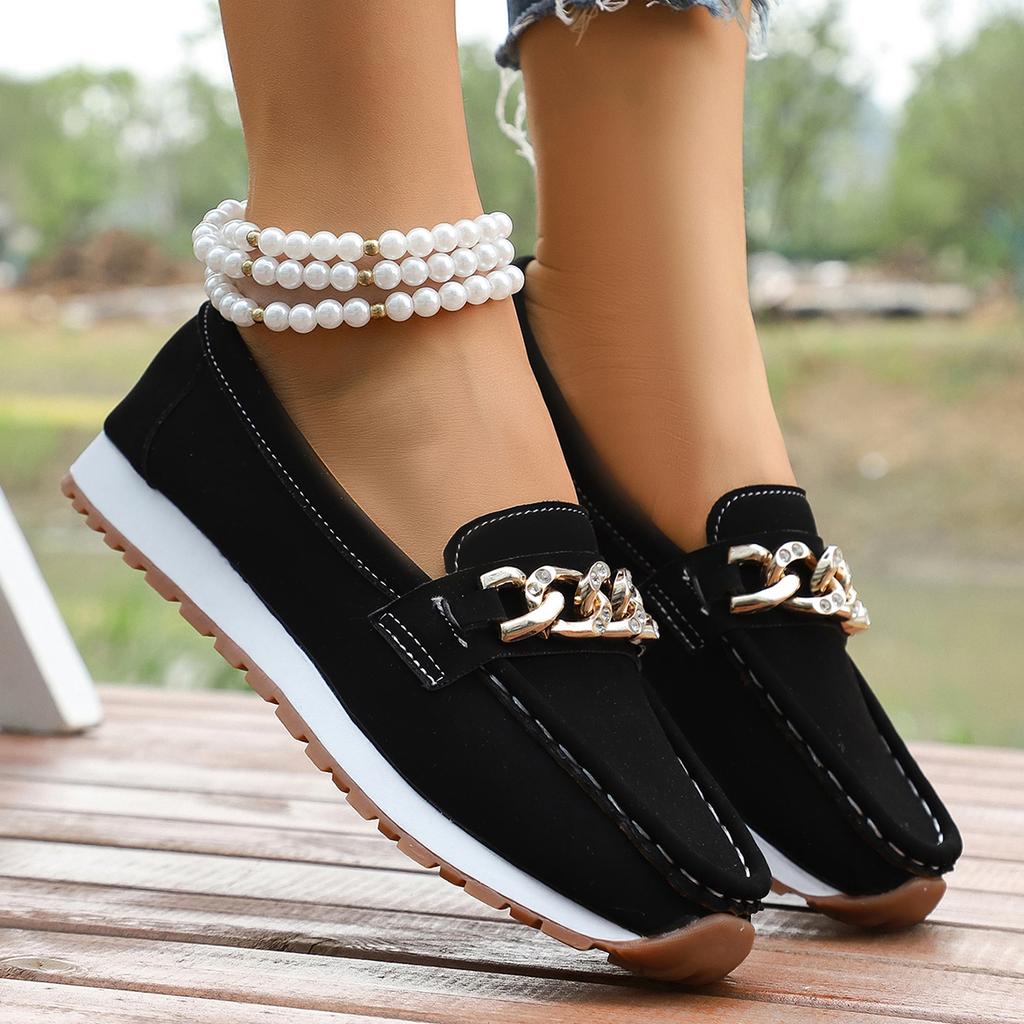 2025 New Women Loafers Shoes Suede Comfortable Lightweight British Style Women Spring Shoes Thick Bottom Large Size Ladies Shoes