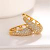 Luxury Female White Zircon Stone Hoop Earrings Vintage Fashion Gold Color Wedding Jewelry For Women