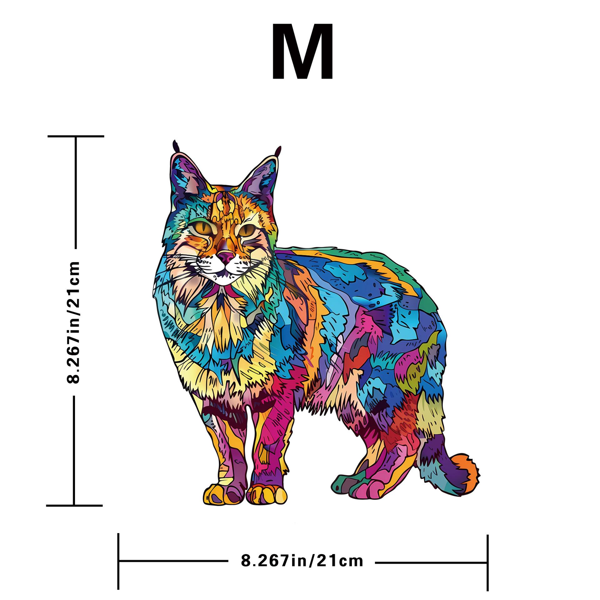 Lynch Cat Puzzle Wooden Special-Shaped Splicing Toy Original Brain-Burning Decompression Puzzle