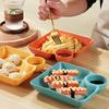 4Pcs Reusable Dipping Sauce Tray Set Stackable Divided Plates for Appetizers Sushi Tacos Dumplings Fries Snacks Sauce Serving Dish for Parties Home